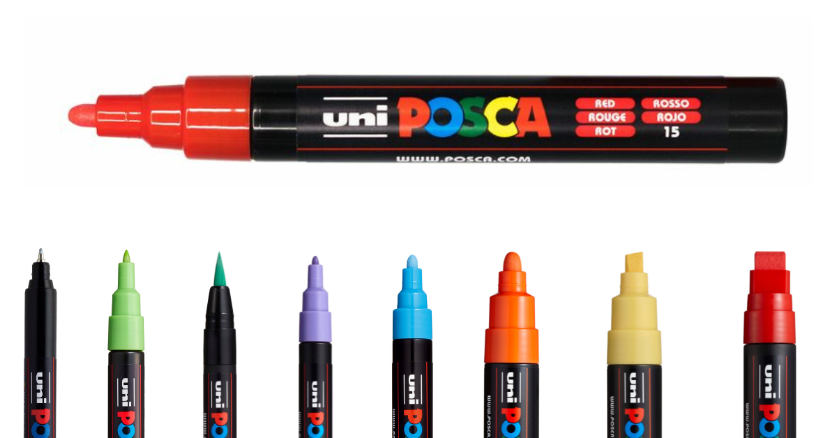 Japan Uni Posca Acrylic Paint Marker Set, PC-3M,PC-5M, PC-1M, Painting