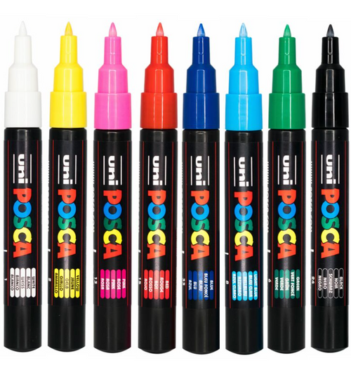 POSCA PC1M Paint Marking Pen - ASSORTED COLOURS - Set of 8 - Creative Kids Lab