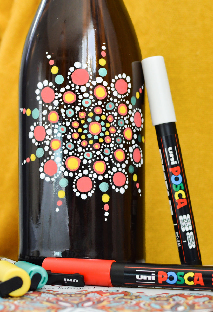 Using POSCA Paint Pens on glass Colourverse