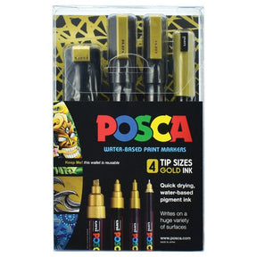 POSCA Assorted Tips - Gold colour Only - 4 Pack - Creative Kids Lab