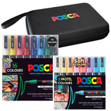 POSCA Set including 16 x PC3M 8 x PC5M and a carry storage case