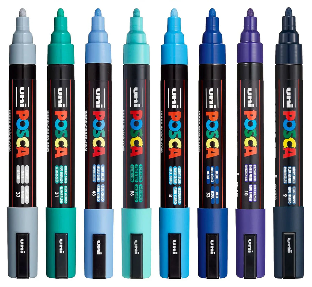 POSCA PC5M Paint Marking Pen - COOL COLOURS - Set of 8 - Creative Kids Lab