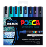 POSCA PC5M Paint Marking Pen - COOL COLOURS - Set of 8 - Creative Kids Lab