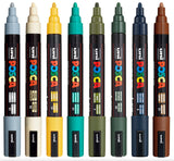 POSCA PC5M Paint Marking Pen - EARTH COLOURS - Set of 8 - Creative Kids Lab