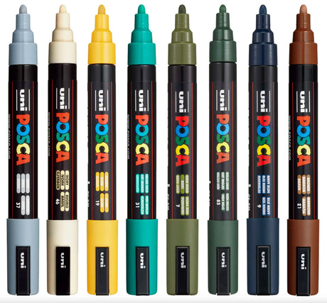 POSCA PC5M Paint Marking Pen - EARTH COLOURS - Set of 8 - Creative Kids Lab