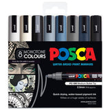 posca pc5m paint marker pen - monotone colours - set of 8 for school and studio art use