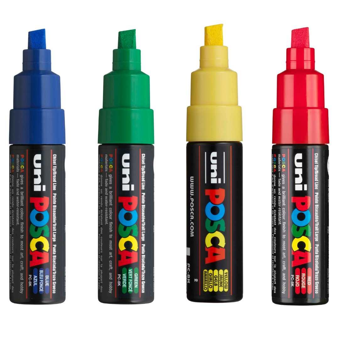 POSCA PC8K Paint Marking Pen - ASSORTED COLOURS- 4 Pack - Creative Kids Lab