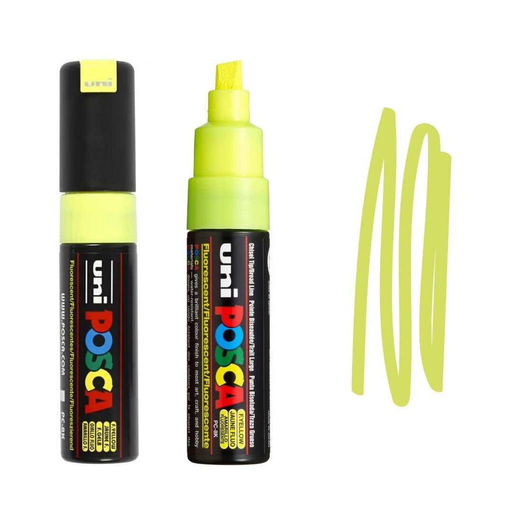 POSCA PC8K Paint Pen - FLUORESCENT YELLOW - Colourverse