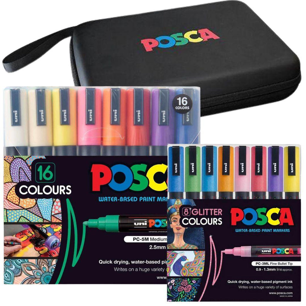 Pack of 62 x POSCA Colours with Large Case - Bundle