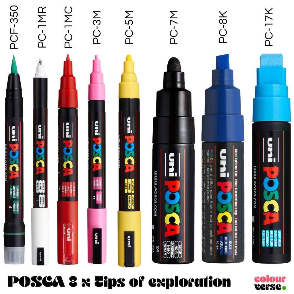 POSCA 8 Tips Explore pack in Assorted colours - 8 Pack - Colourverse