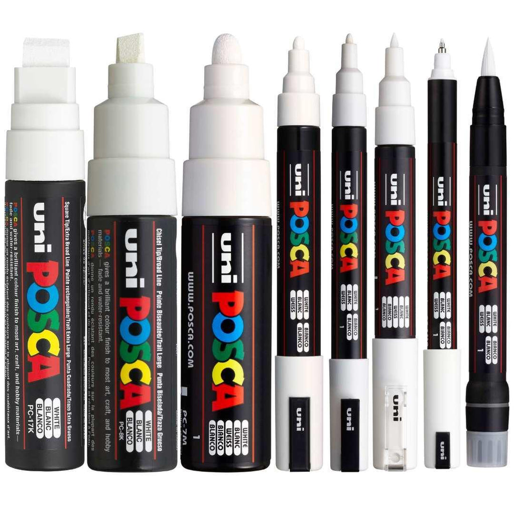 POSCA Assorted Tips - White ink colour Only - 8 Pack - Colourverse