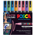 POSCA PC3M Paint Marking Pen - GLITTER COLOURS - Set of 8 - Colourverse