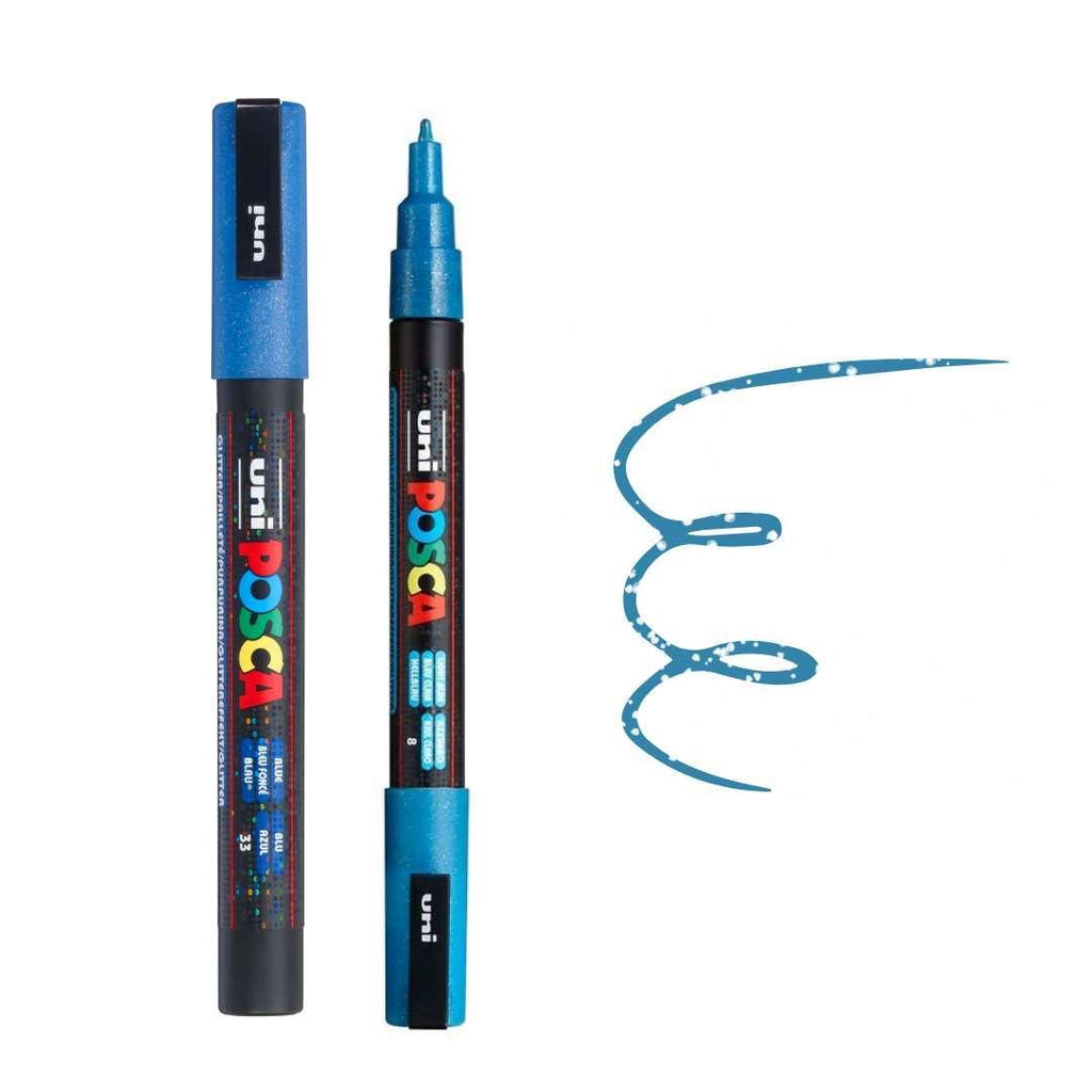 POSCA PC3ML Paint Pen - GLITTER BLUE - Colourverse