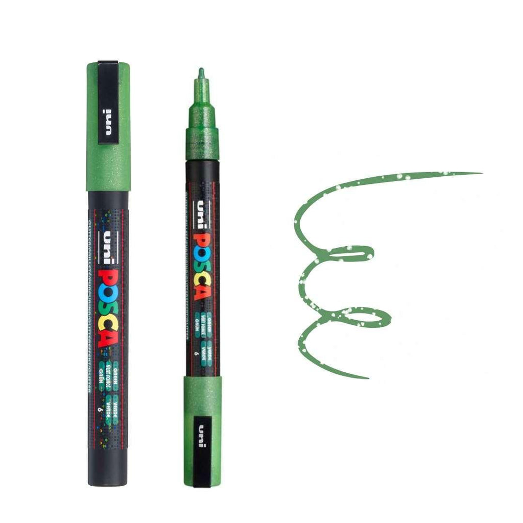 POSCA PC3ML Paint Pen - GLITTER GREEN - Colourverse