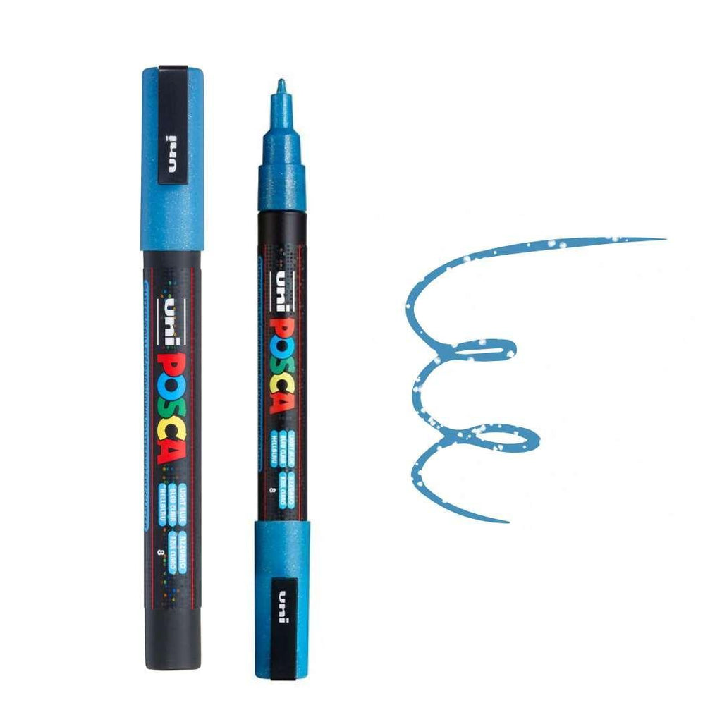 POSCA PC3ML Paint Pen - GLITTER LIGHT BLUE - Colourverse