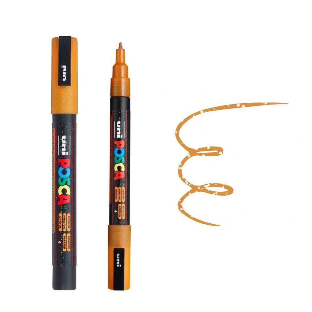 POSCA PC3ML Paint Pen - GLITTER ORANGE - Colourverse