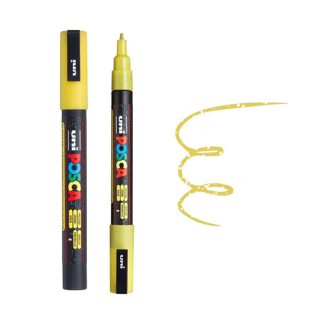 POSCA PC3ML Paint Pen - GLITTER YELLOW - Colourverse