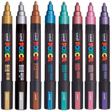 POSCA PC5M Paint Marking Pen - METALLIC COLOURS - Set of 8 - Colourverse
