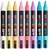 POSCA PC5M Paint Marking Pen - SOFT PASTEL COLOURS - Set of 8 - Colourverse