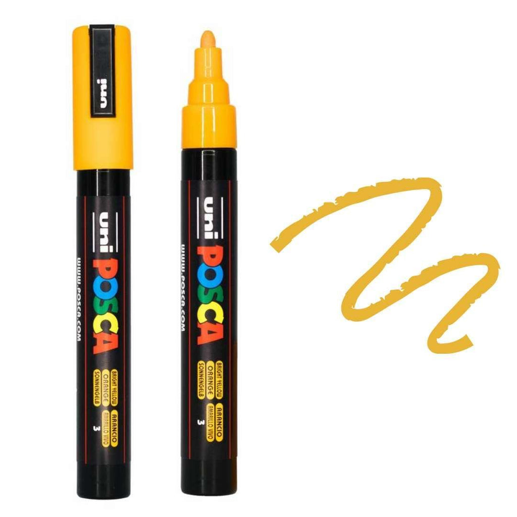 POSCA PC5M Paint Pen - BRIGHT YELLOW - Colourverse
