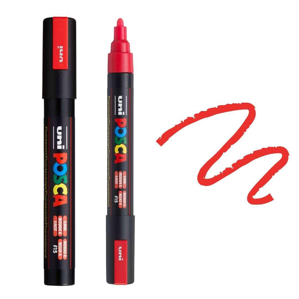 POSCA PC5M Paint Pen - FLUORESCENT RED - Colourverse