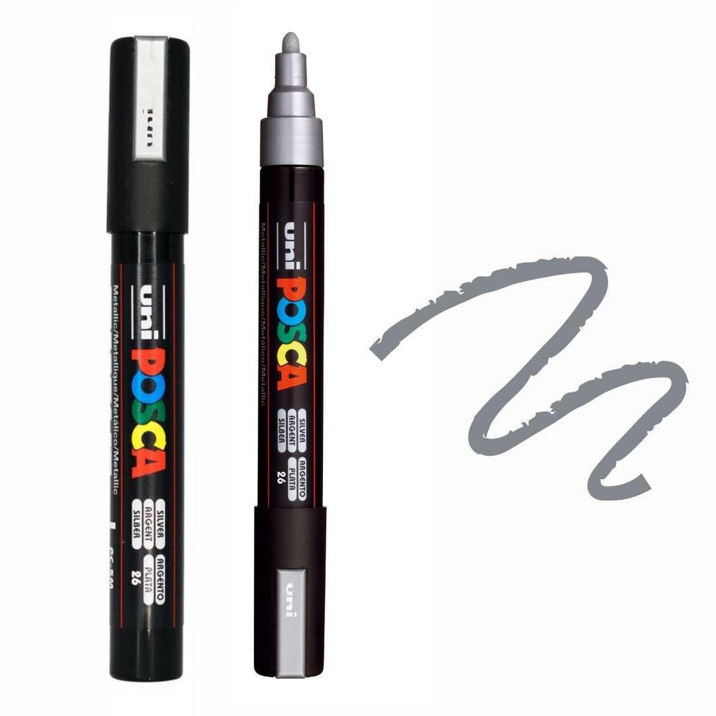 POSCA PC5M Paint Pen - SILVER - Colourverse