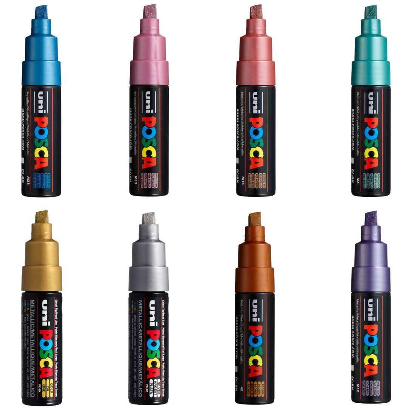 POSCA 8 x PC8K Pens Metallic Colours Colourverse AUS NZ