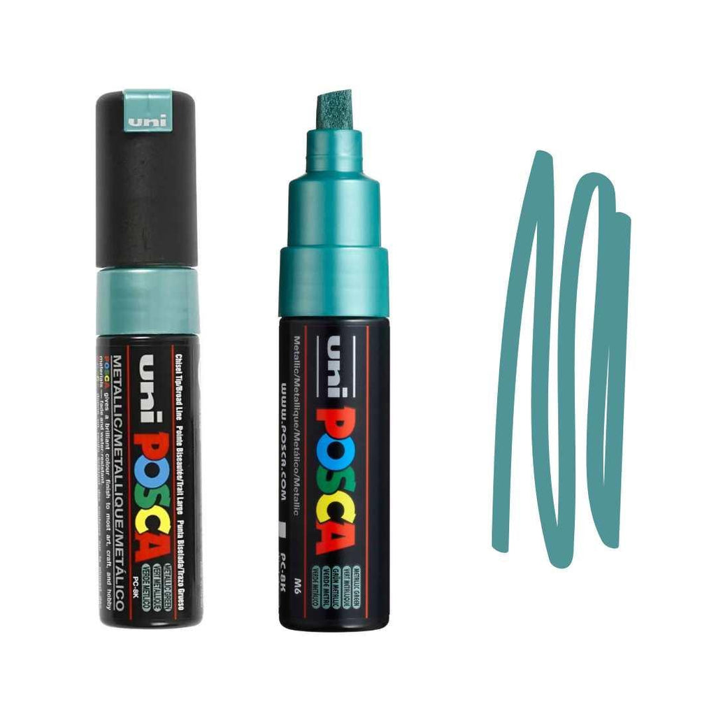 POSCA PC8K Paint Pen - METALLIC GREEN - Colourverse